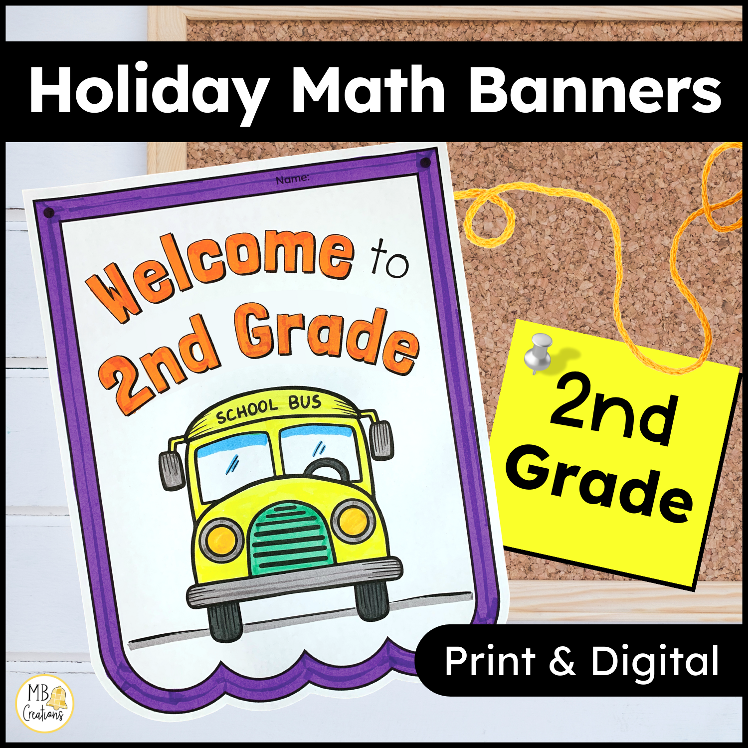 Back to School Activities - Holiday Math Banner - 2nd Grade Review Worksheets