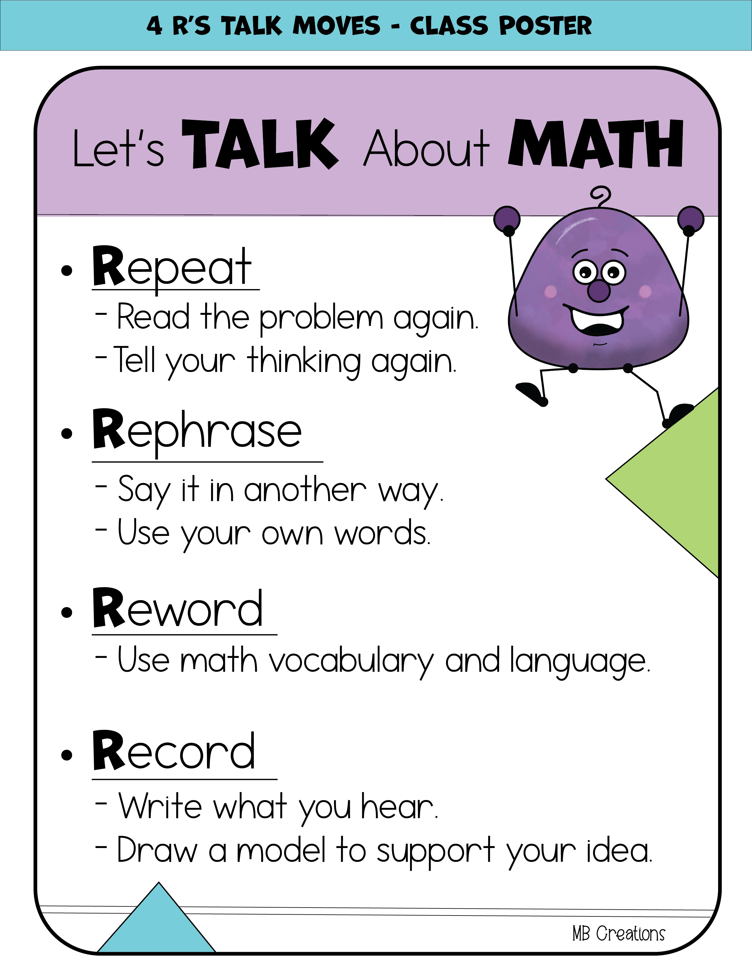 iReady Math 4 R's Poster