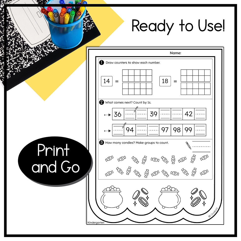 Kindergarten St. Patrick's Day Math Activity and Craft - Holiday Math Banners