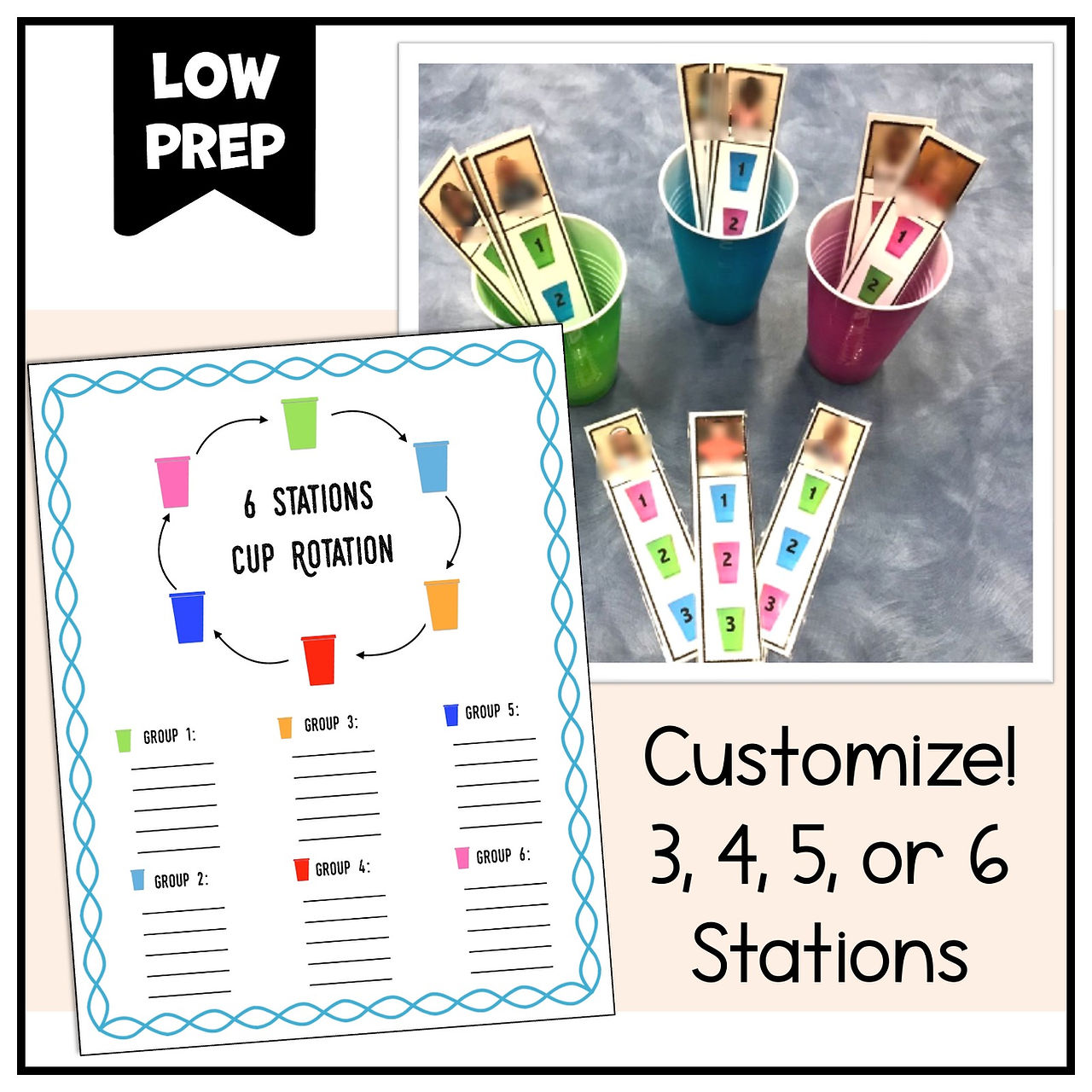 center rotation signs and transition tickets for preschool