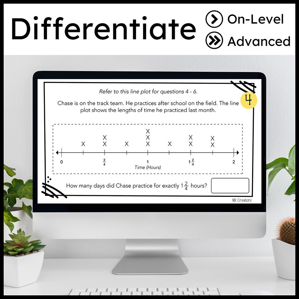 Thumbnail: Fractions, Measurement, and Data Worksheets -iReady Math 3rd Grade Unit 4 Bundle