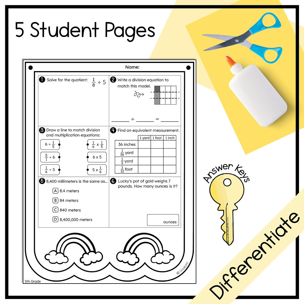 Thumbnail: 5th Grade St. Patrick's Day Math Activity and Craft - Holiday Math Banners March