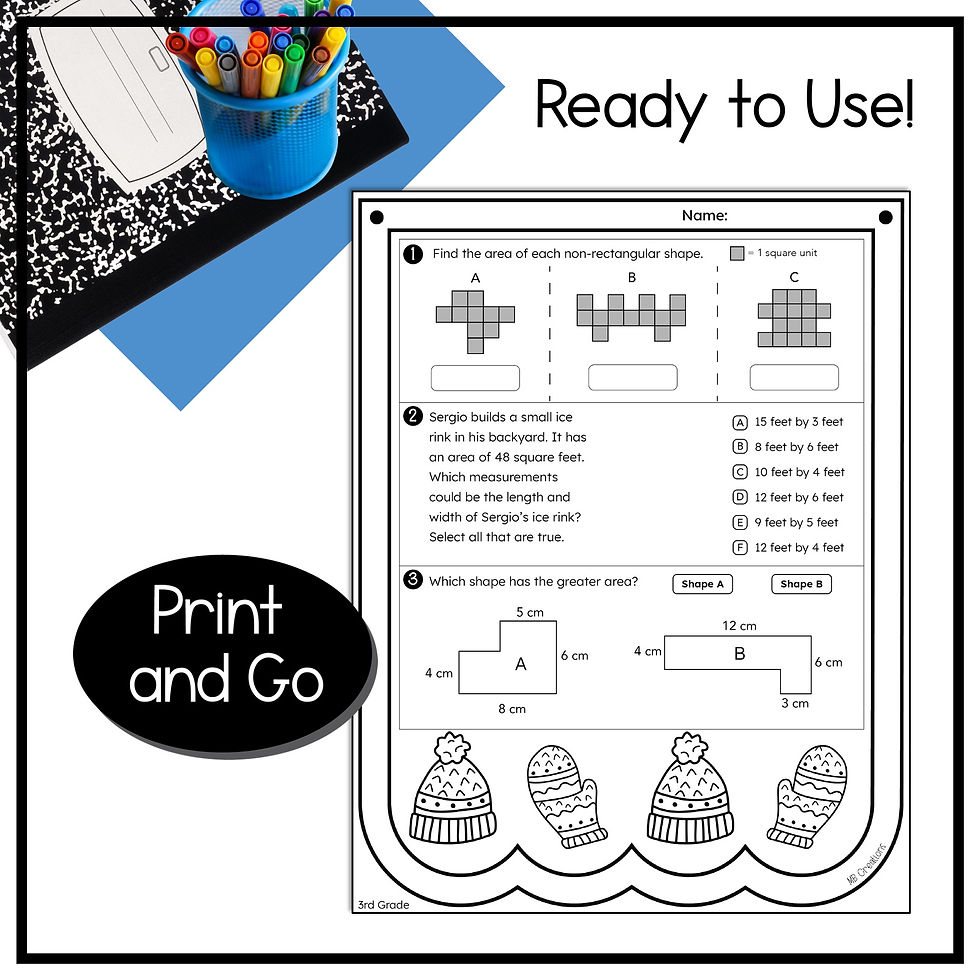 Thumbnail: 3rd Grade Winter Math Activity - Winter Craft & Math Practice - Holiday Banners
