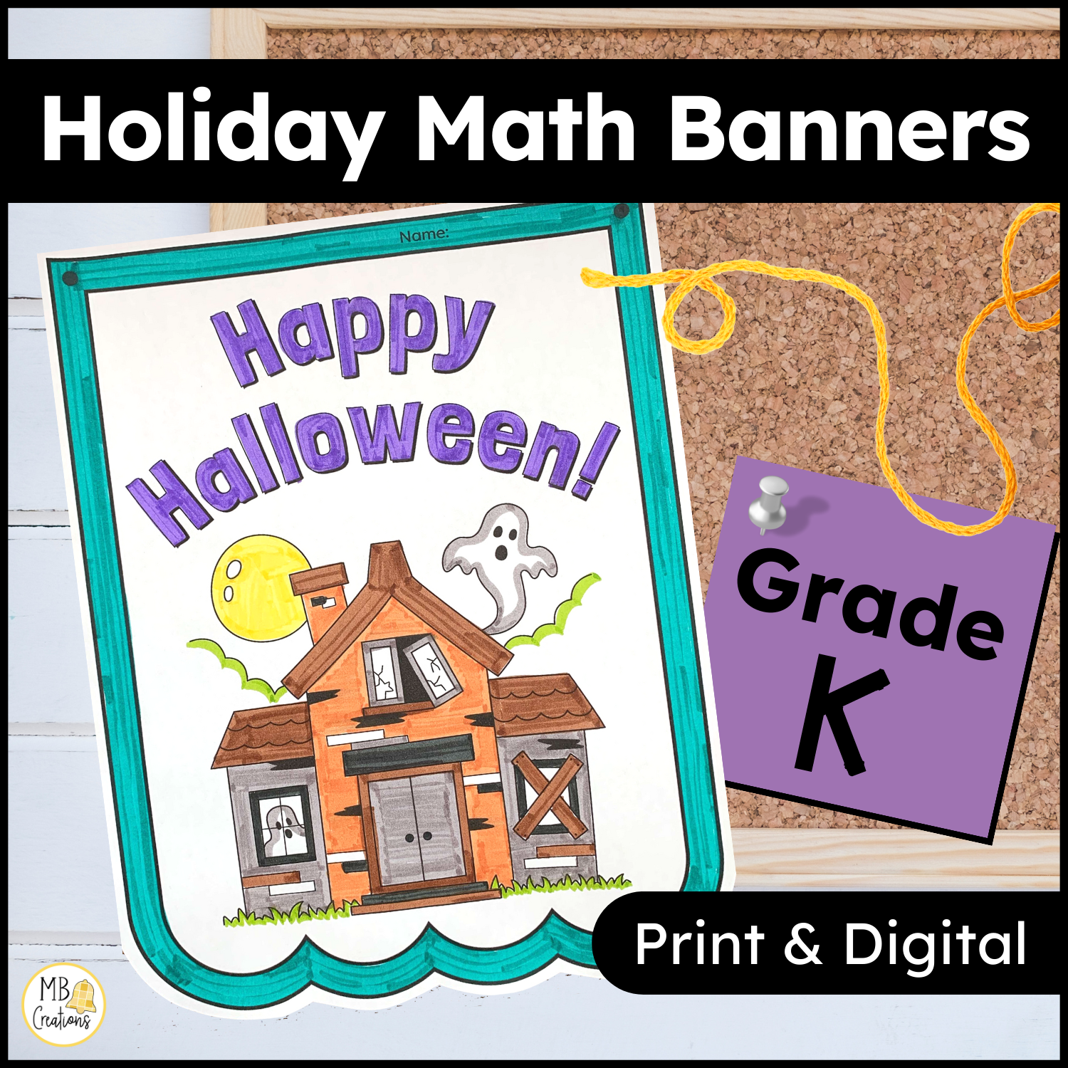 Kindergarten Halloween Math - Halloween Activities & Craft - Holiday Math Banner
