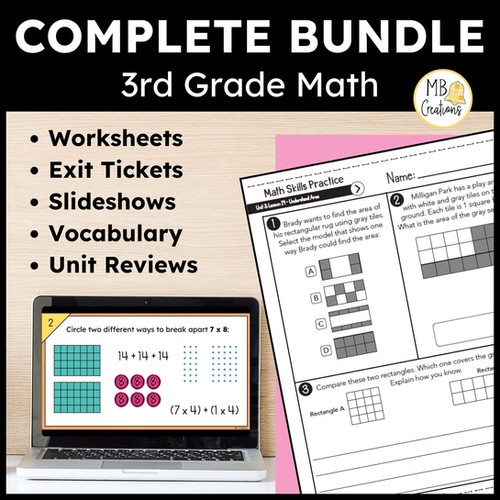 3rd Grade iReady Math YEARLONG BUNDLE - Worksheets, Slideshows, and ...