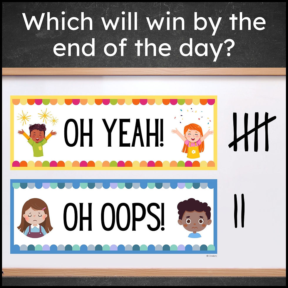 Oh Yeah Oh Oops Classroom Management System and Reward PDF and Google Slides