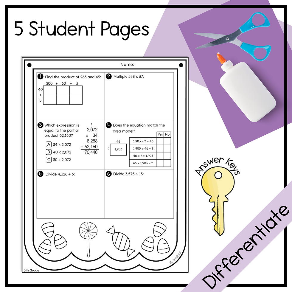 Thumbnail: 5th Grade Halloween Math - Halloween Activities & Craft - Holiday Math Banners