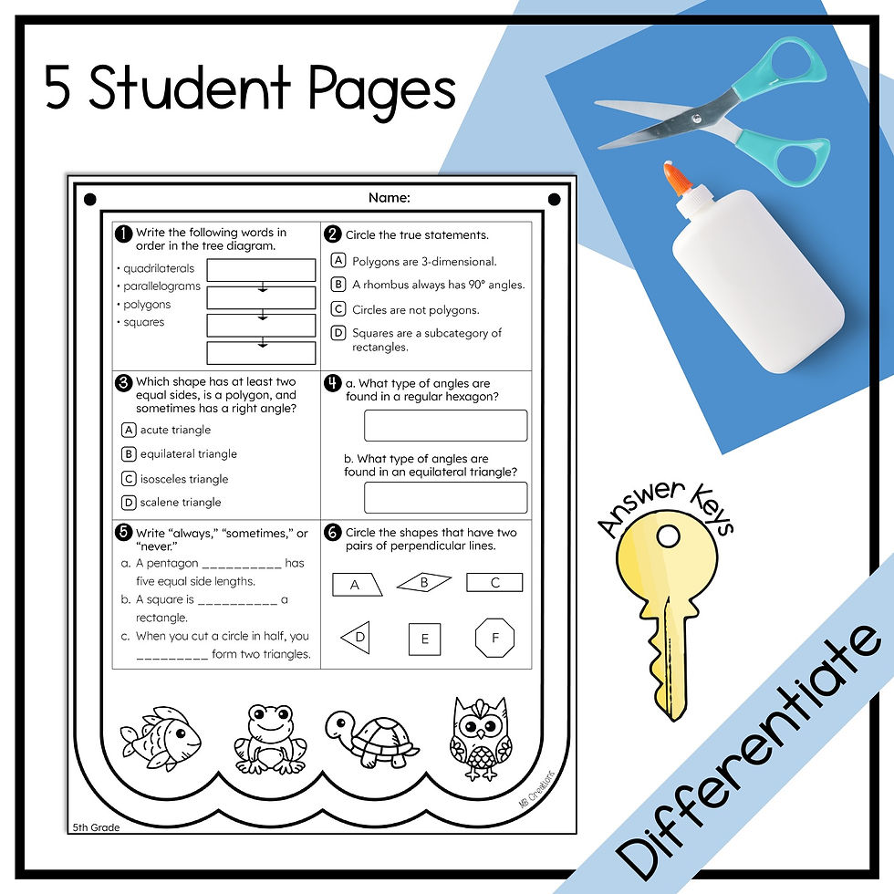 Earth Day Math Activities - 5th Grade Review Worksheets - Holiday Craft Banners