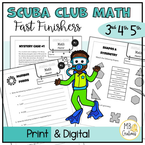 Scuba Math Fast Finishers Scuba Club - Math | MB Creations