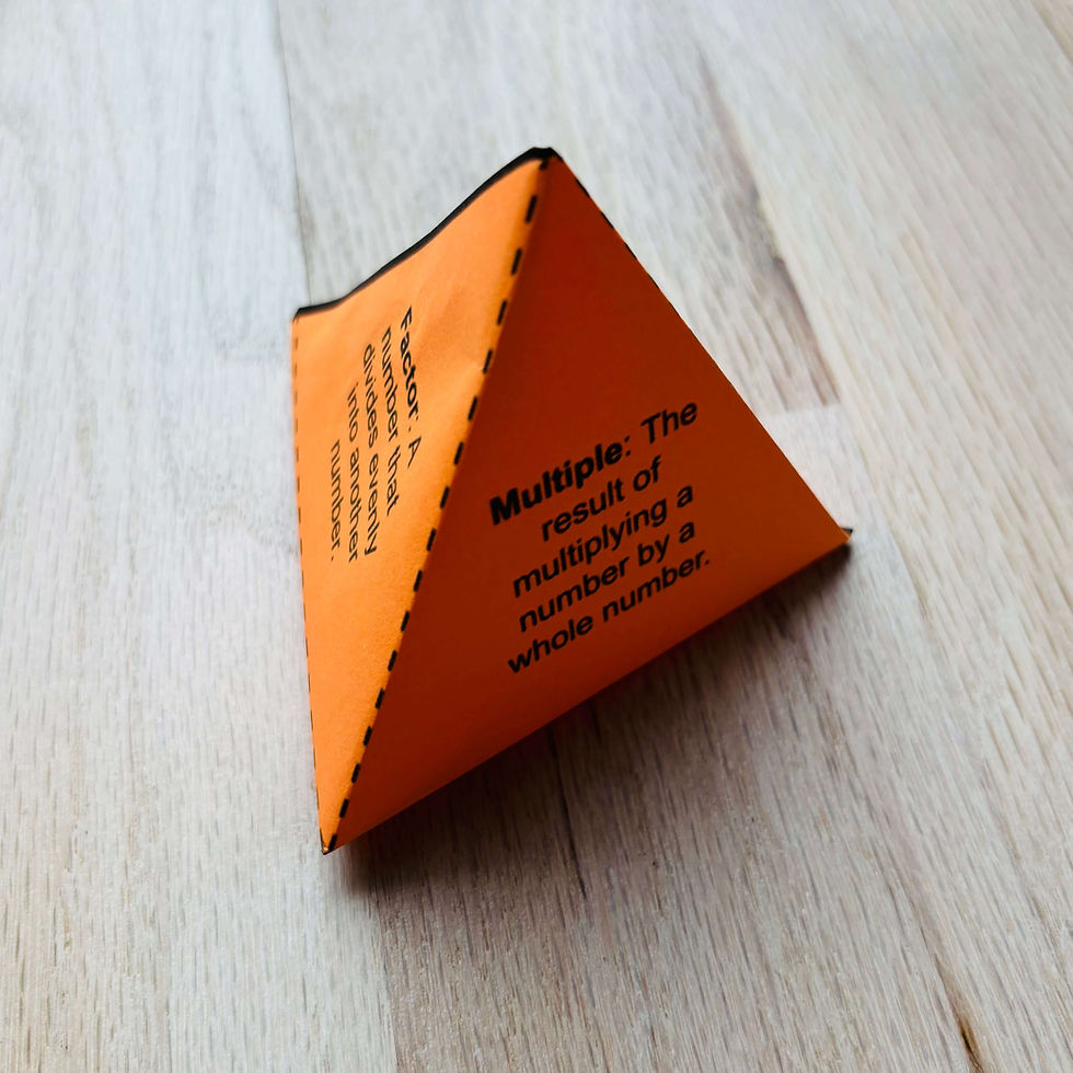 foldable style notes template with editable text paper pyramid