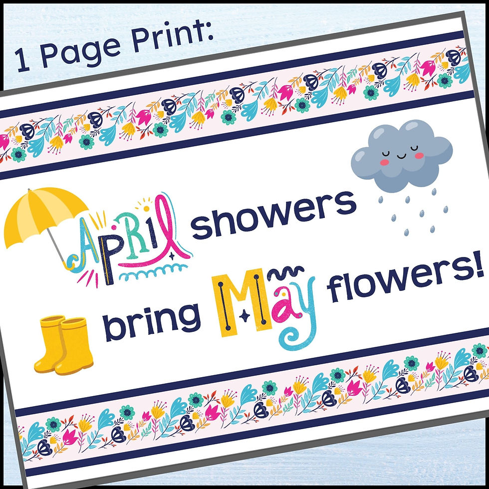 Thumbnail: April Showers Bring May Flowers Bulletin Board Idea Door Decoration Poster