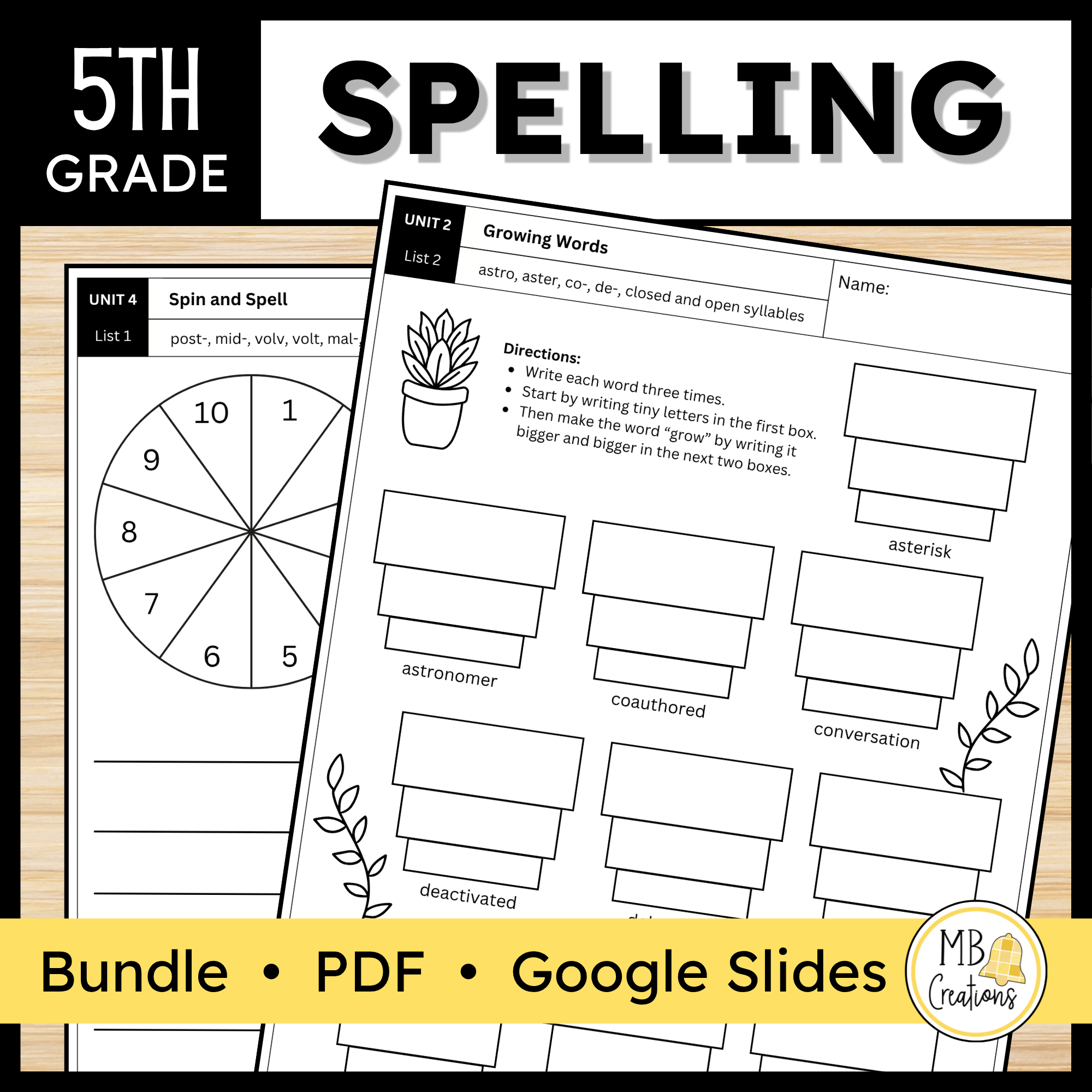 Spelling List 5th Grade iReady Magnetic Literacy Spelling Word Practice Sheets