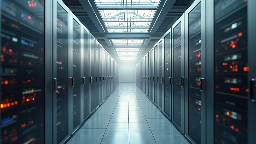 High angle view of a modern data center under construction