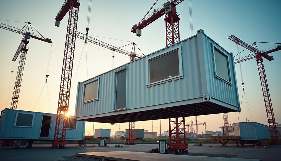Factory-built modular unit and on-site construction methods compared for a property project