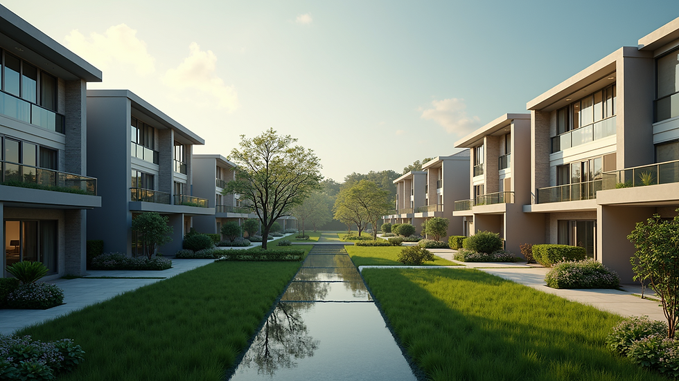 High angle view of a modern housing development in Thailand