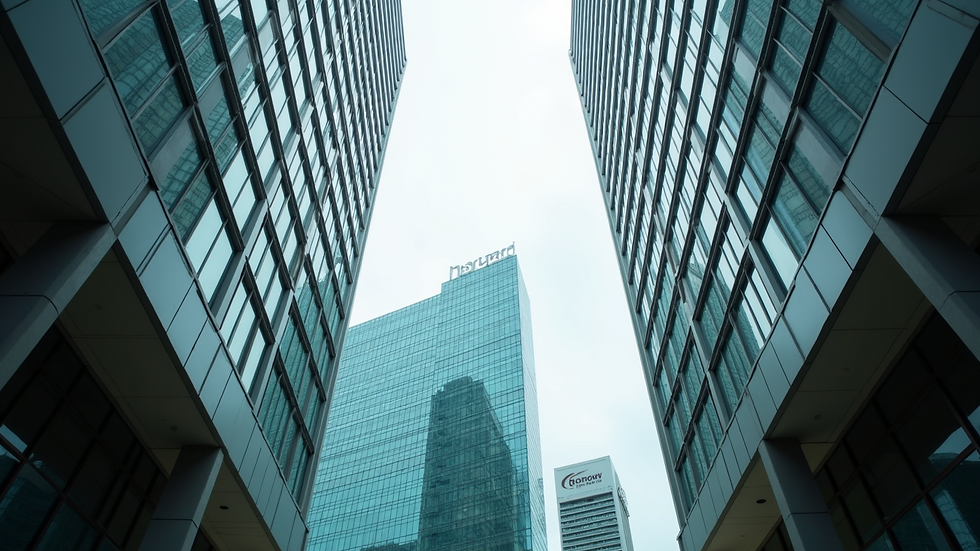 Eye-level view of office buildings in Bangkok, Thailand