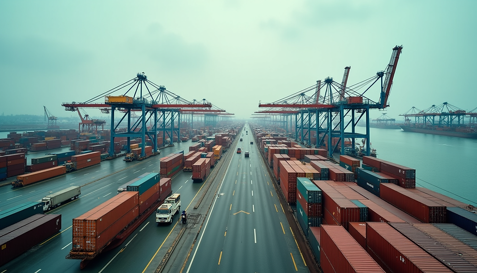 European and Vietnamese trade route concept with shipping containers, customs documents, and tariff-reduction messaging, illustrating why Vietnam has become increasingly attractive to EU exporters under EVFTA.