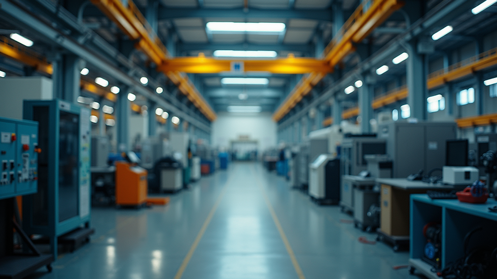 Wide angle view of an industrial manufacturing facility