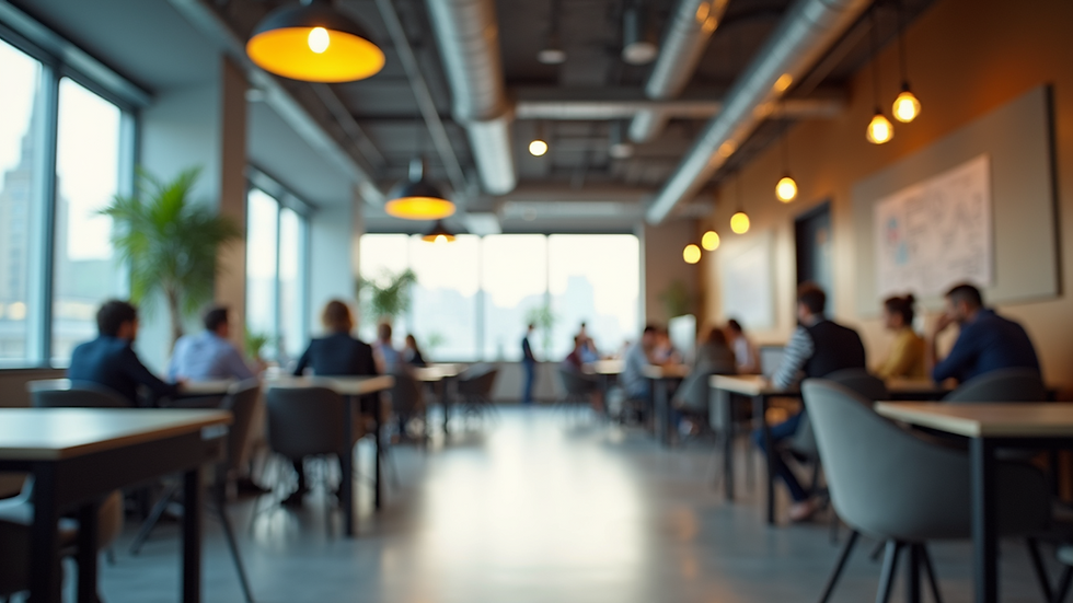 Eye-level view of a modern co-working space