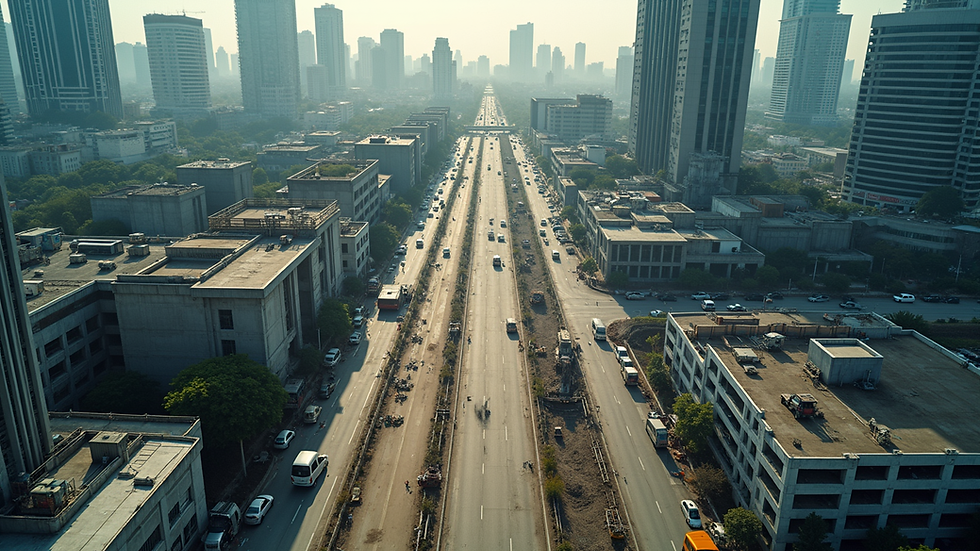 High angle view of a construction site in Bangkok
