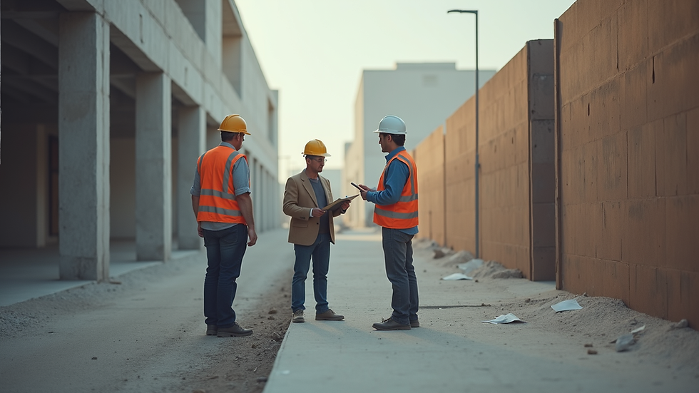 Eye-level view of an architect assessing a site condition