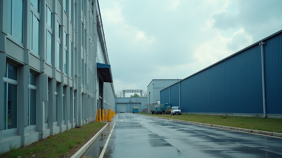 Eye-level view of a modern industrial facility in Thailand with clear signage of BOI compliance