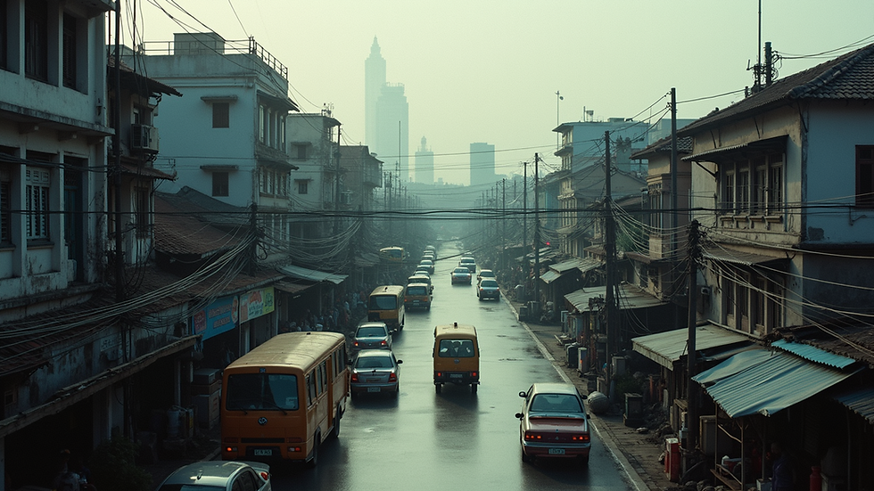 High angle view of Bangkok's industrial district