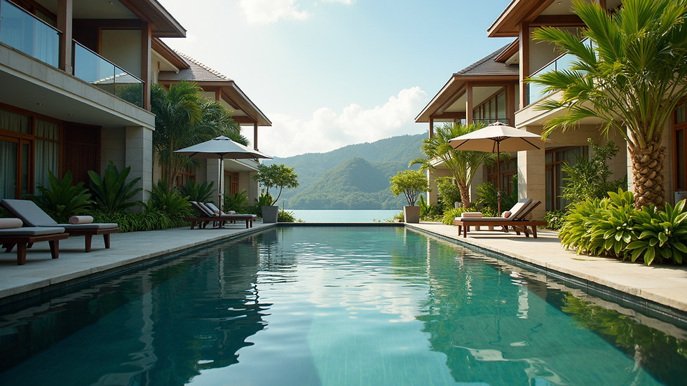 Close-up view of a luxury resort property in Thailand