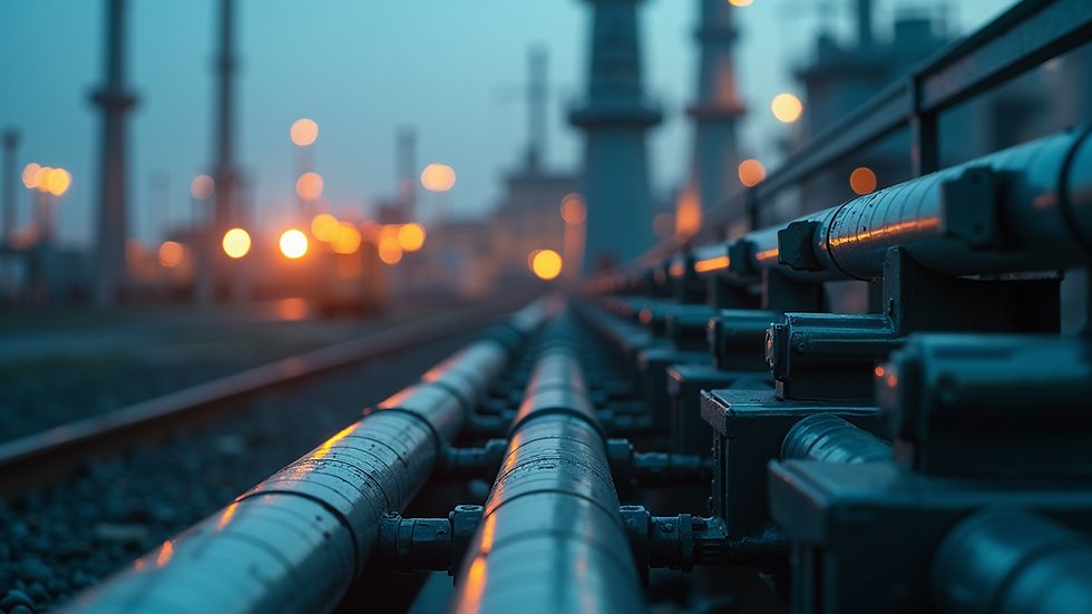 Close-up view of industrial power systems