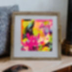 Thumbnail: "Raspberry and Chartreuse Abstract Floral”