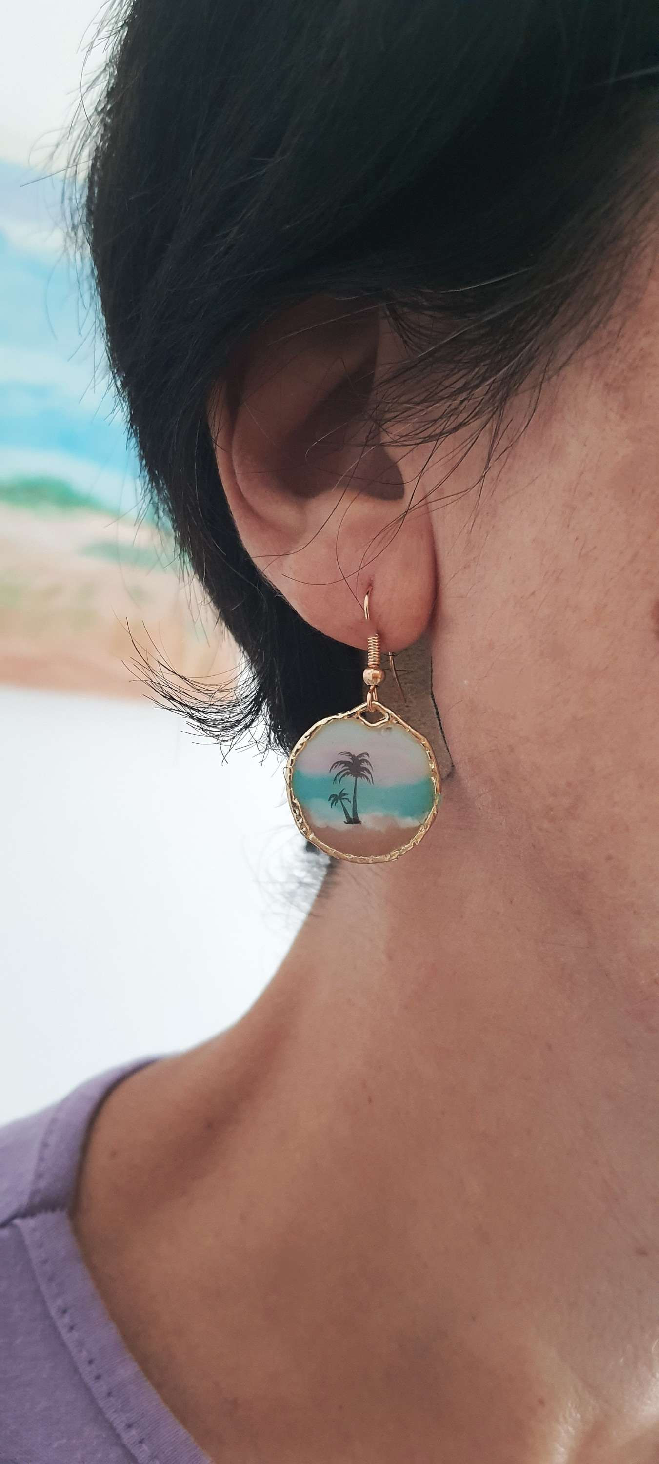 עגילי חוף פסטל קטן