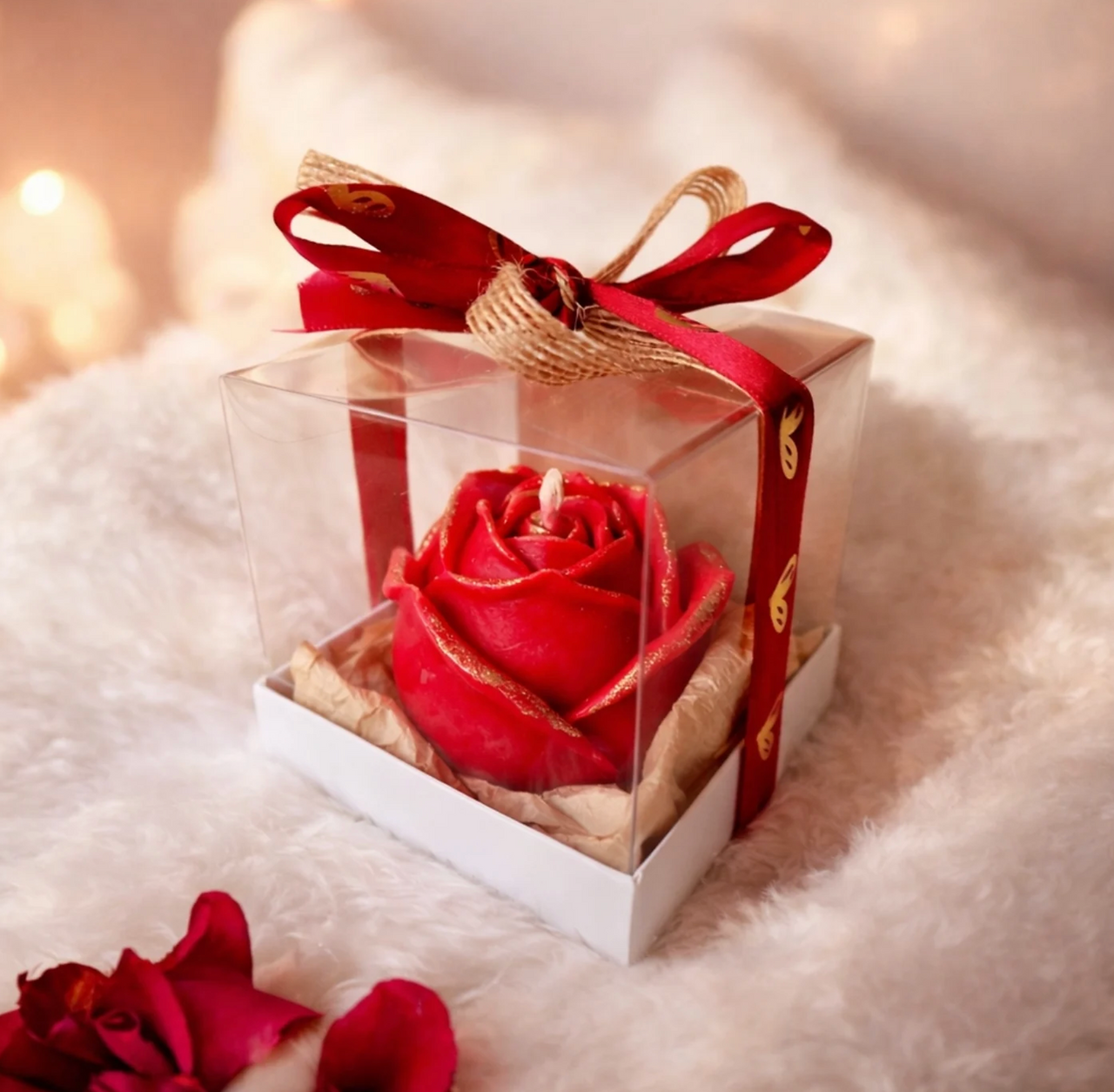 Bougie en forme de rose