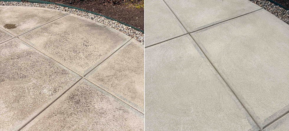Before and after concrete cleaning in Carmel, IN