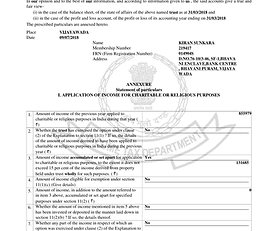 Adarana Amma Charitable Trust Form 10B Audit Report 2017–18
