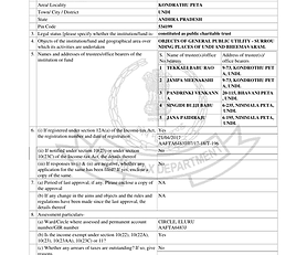 Adarana Amma Charitable Trust Form 10G 80G Registration Application