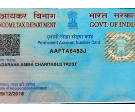 Adarana Amma Charitable Trust PAN Card