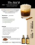Creamy coffee cocktail with cinnamon garnish for The Mel B