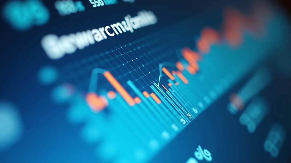 Close-up view of a digital marketing dashboard showing keyword performance metrics