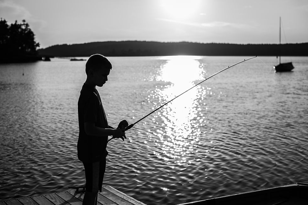 Fishing right off the dock