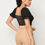 Thumbnail: Luxe Polkadot Stretch Mesh Puff Sleeve Bodysuit