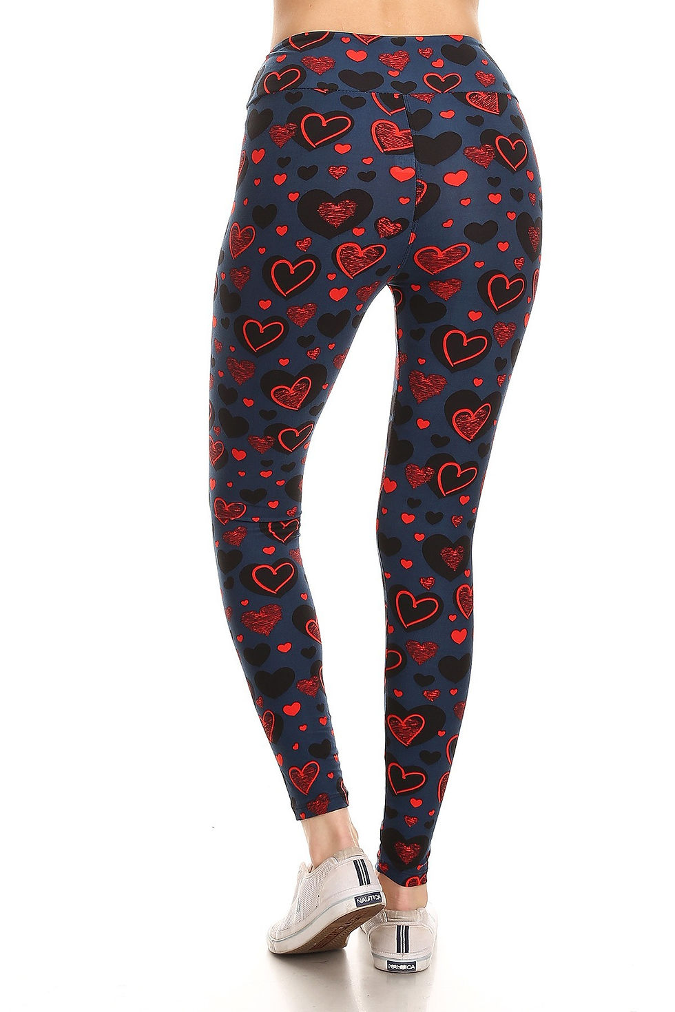 Thumbnail: Yoga Style Banded Lined Heart Print, Full Length Leggings In A Slim Fitting ...
