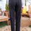 Thumbnail: Ruffle High Waist Belt Side Pocket Front Zipper Solid Pants