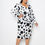 Thumbnail: Polka Dot Drop Waist Ruched Midi Dress