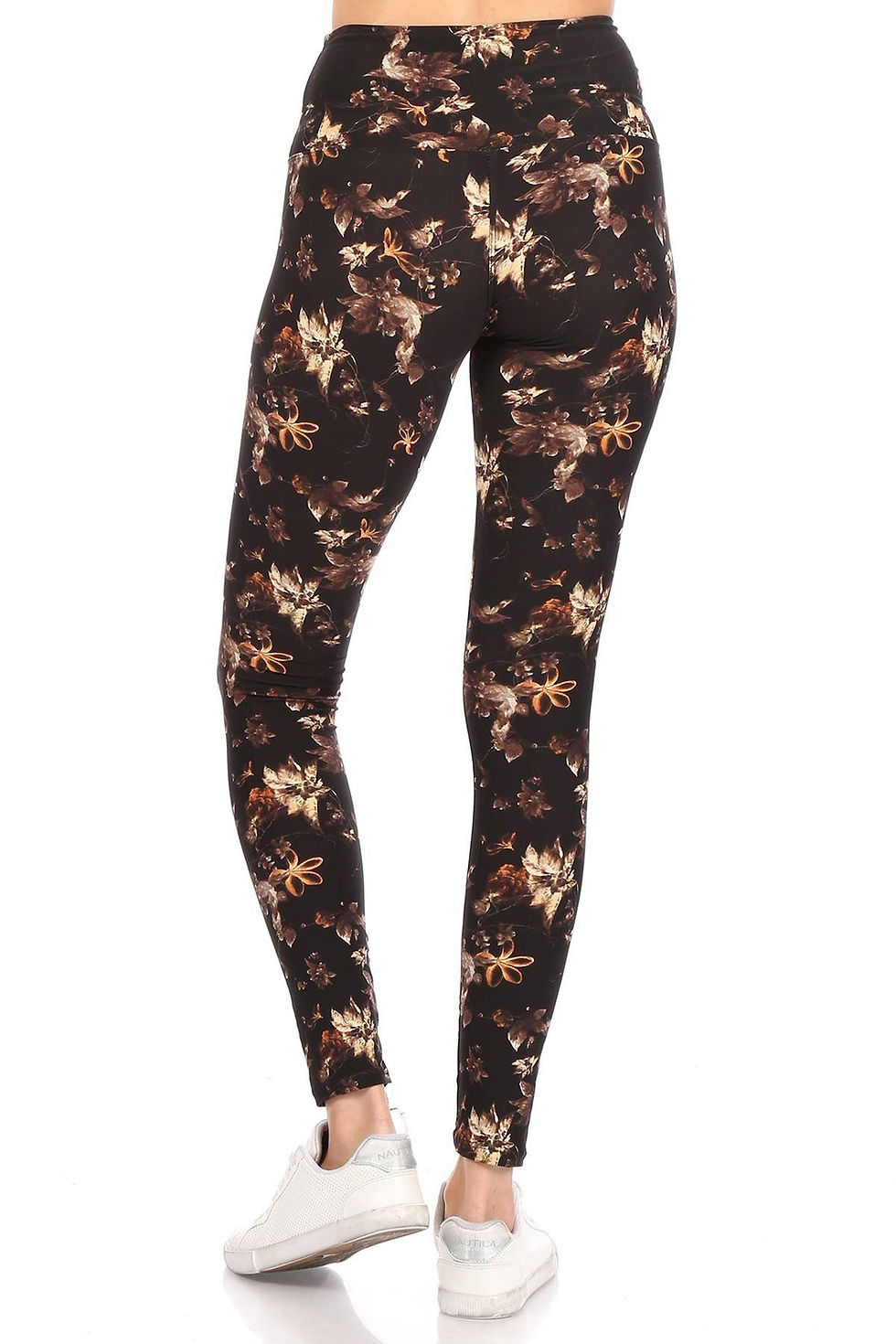 Thumbnail: 5-inch Long Yoga Style Banded Lined Multi Printed Knit Legging With High Waist