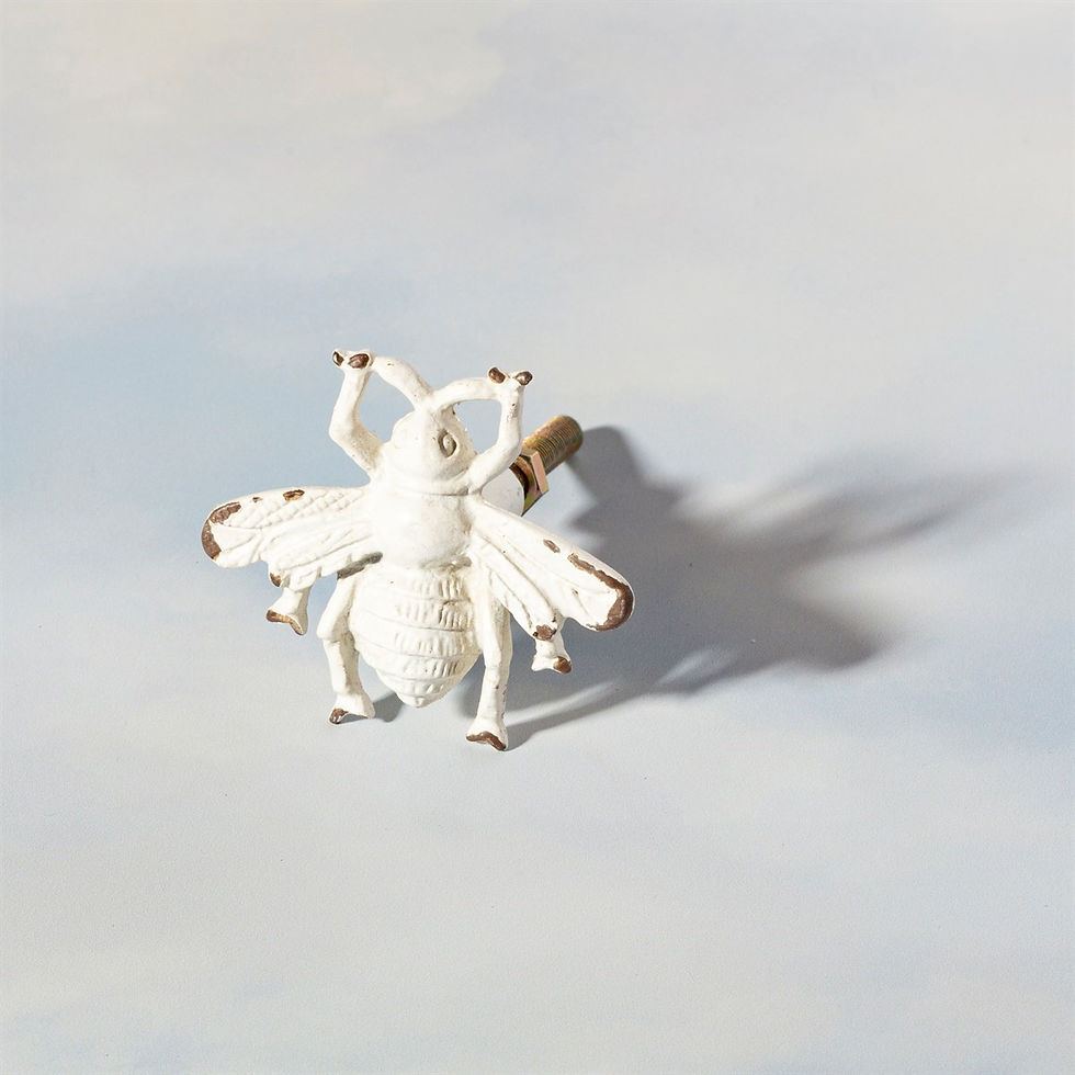 Thumbnail: Antique White Bee Drawer Knob