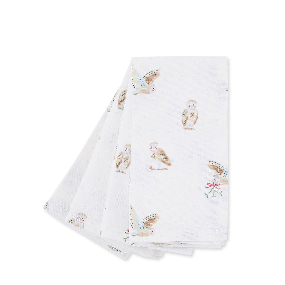 Sophie Allport Snowy Owls Napkins (Set of 4)