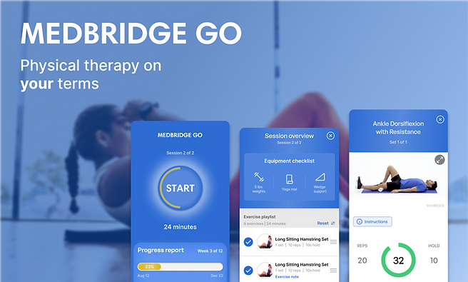 MedBridge GO exercise mobile app previews