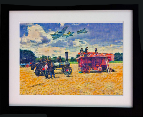 The fabulous Salvador Ladi-Thrupiece - Owermoigne Branch Dorset Aeroplanes, Women and Tractors Re-enactment Society Annual Stinsford Steam Rally Event - Facsimile Print Competition Prize. The frame is in durable black PVC coated cardboardette.