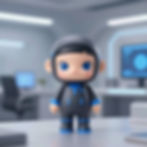 3D art toy mold design of a futuristic character.