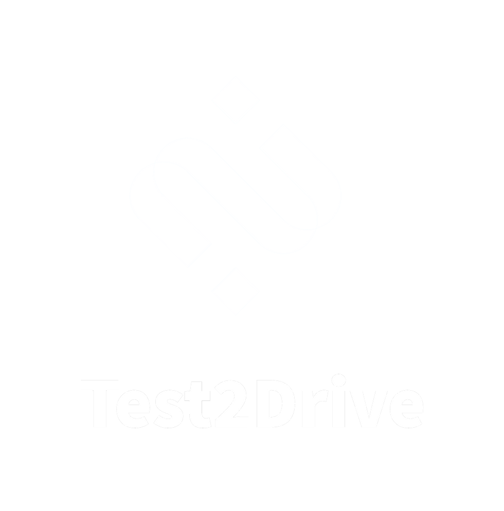 Λογότυπο Test2Drive για εφαρμογή θεωρητικής προετοιμασίας οδηγών